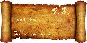 Igari Bod névjegykártya